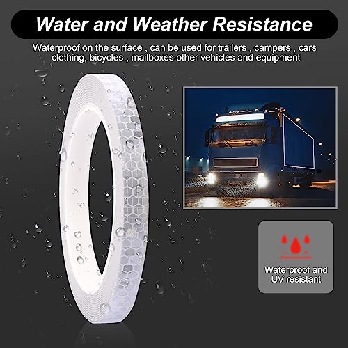 Gwikylo Fita refletiva branca 0,4 pol. x 80 m Fita fluorescente impermeável para ambientes externos