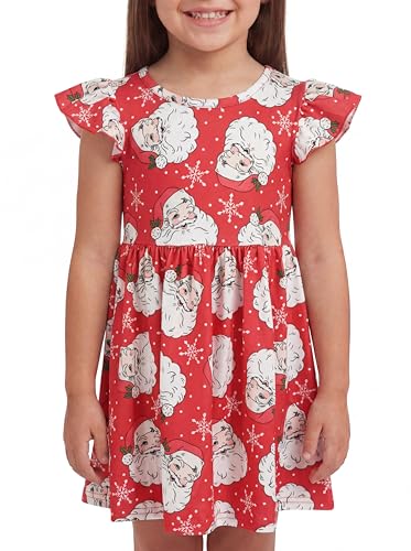 Image of Unique Baby Girls' Short Sleeve Everyday Printed Dresses for Kid and Toddler, Sizes 2T-12Y