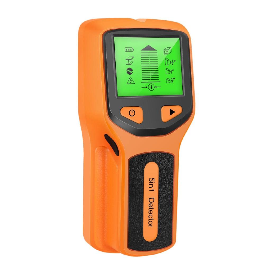 5 in 1 Stud Finder Wood Metal Pipe Wire Wall Sensor Scanner LCD Detector Orange-image-43
