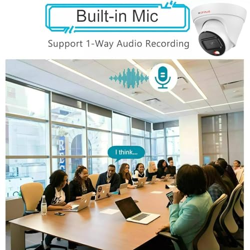 Image of CP PLUS 2MP Full HD IP Indoor Dome Camera | STQC Model | CP-UNC-DA21L3C-LQ | Built-in Audio Mic | Color Night Vision | IR Night Vision | 3.6mm Fixed Lens | PoE | Compatible with NVR, White