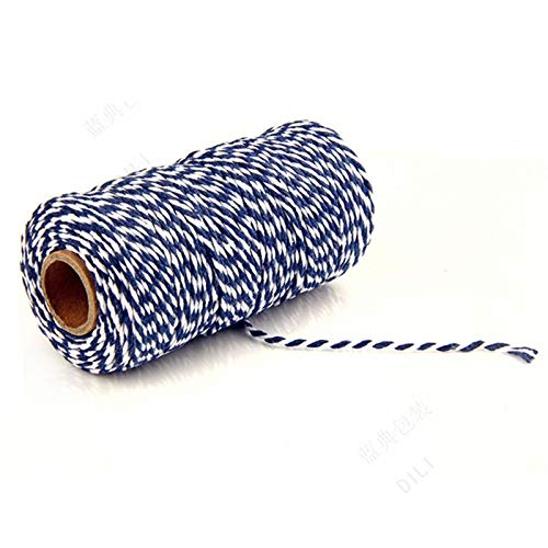 Zkenshan-Natural Jute Twine Wedding Party Decor Gift Wrapping Cord Thread DIY Scrapbooking Craft, 100M Jute Baler Twine Burlap String Hemp Rope, Natural Jute Fiber (Color : Royal Blue)