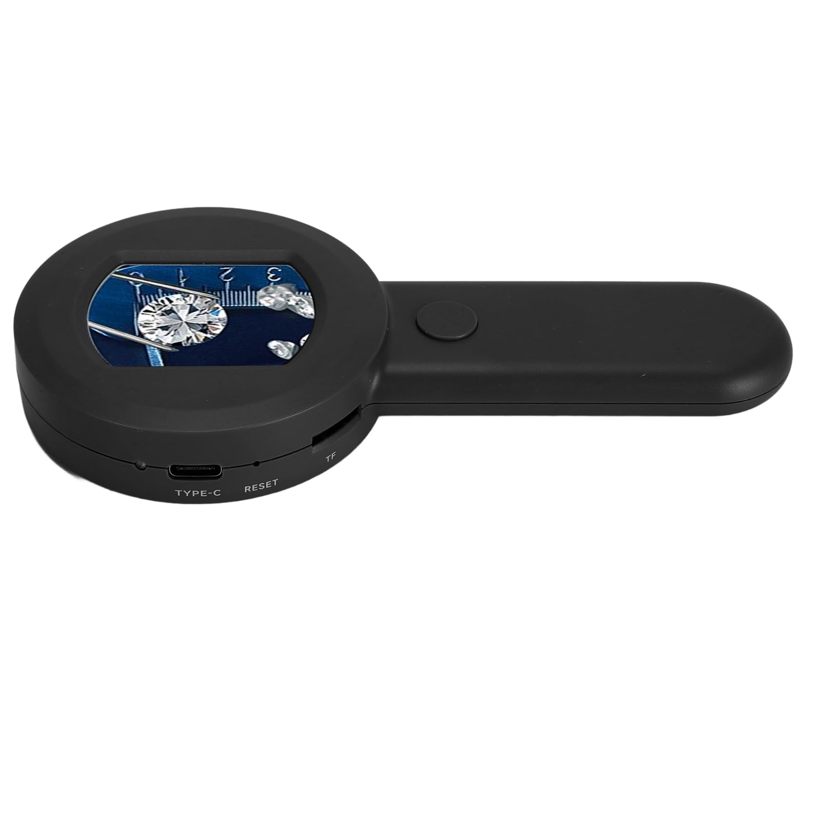 Handheld Digital Microscope, 2.0 Inch Screen USB Microscope Camera Magnifier Function 8LED 16MP 500mAH Battery Easy Observation for Printing for Watch Repair (Black)