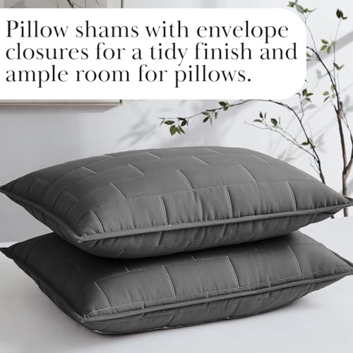 Image of Southshore Fine Living, Inc. Twin Day Bed Comforter Sets, 6-Piece Trundle Bed Bedding Set with Bedspread, 3 Pillow Shams, Bedskirt, Throw Pillow - DayBed Cover Sets, Brickyard Slate Grey