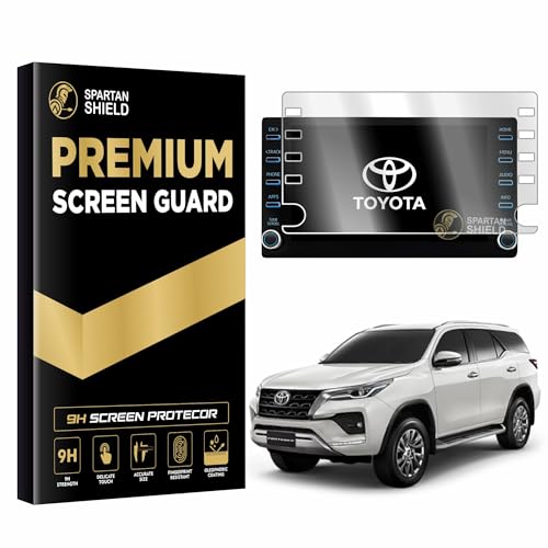 Spartan Shield SCREEN PROTECTOR For TOYOTA FORTUNER 2021 FACELIFT || 8 INCH INFOTAINMENT Guard | Anti Scratch | Water Resistant || 2024 Fortuner 4X4 4X2 Car Display Accessories [Not Tempered Glass]