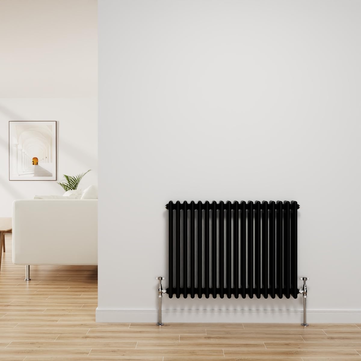 NRG Traditional Radiator Black Cast Iron 3 Column Horizontal 600x832mm
