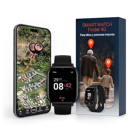 PAJ SMARTWATCH Finder 4G para niños y Mayores – GPS, Alarma SOS, cámara, Mensajes de Voz, ubicación en Tiempo Real, Resistente al Agua, fácil Uso, Ideal para niños, Mayores y Personas con Demencia