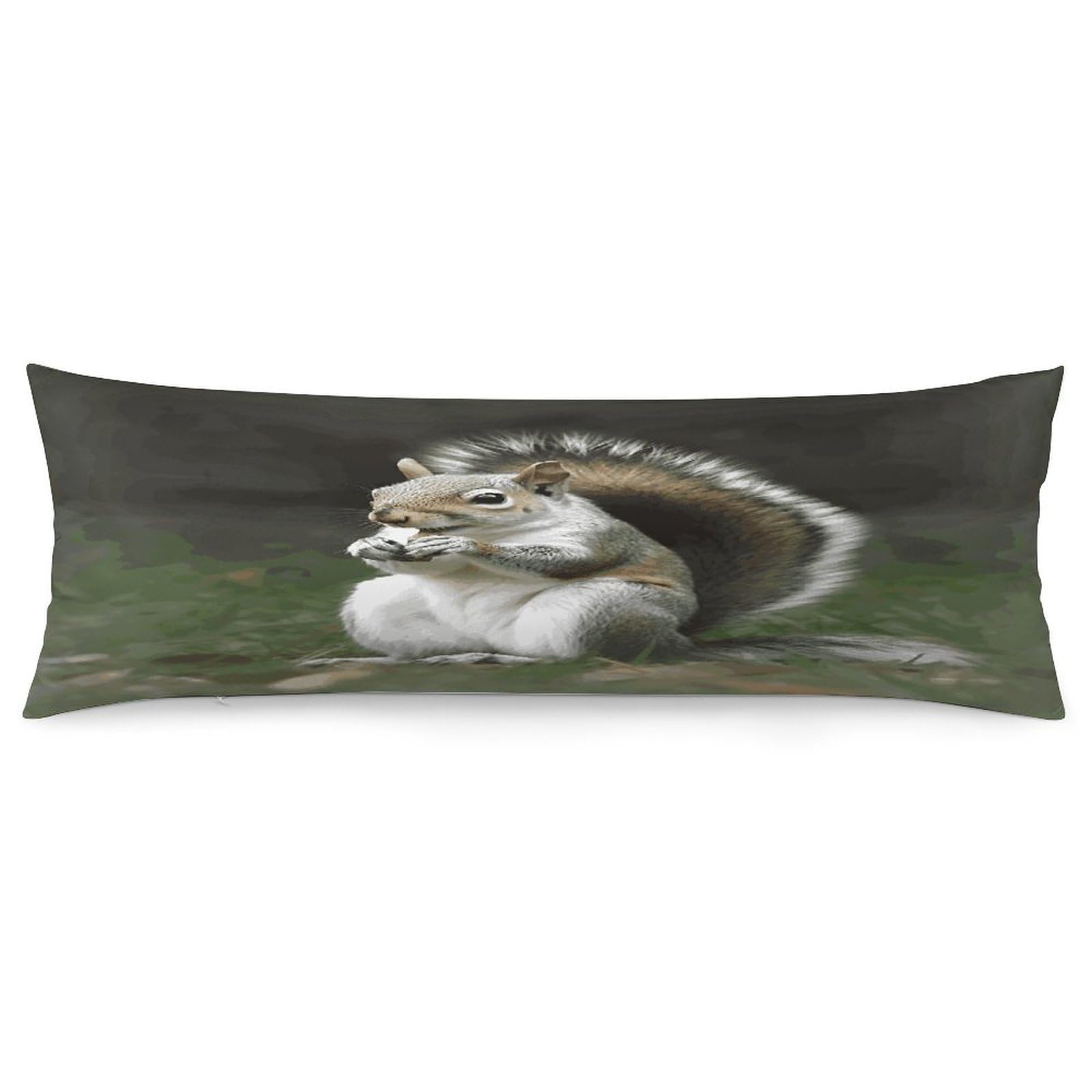Squirrel Pillowcase Decorative Long Body Pillow Case Soft Breathable Body Pillow Cover Modern Large Pillowcase Cute Body Pillow Pillowcases for Bedroom Couch 18.9 X 53 Inch