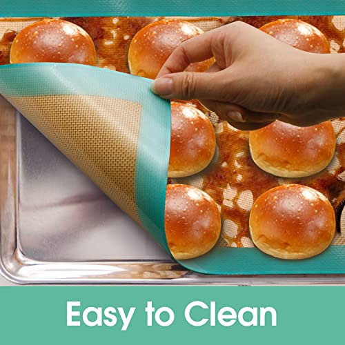 Silicone Baking Mats, No Leak Silicone Clear Baking Mat, Leakproof Traybpa-Free Food Grade Reusable Baking Mat Non-Stick Pastry Mat Oven Liner Sheets Mats Silicone Pan Liners(2 Pcs) #TOP3