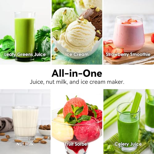 Image of Juicer Machines,Fretta Cold Press Juicer Machines with Wide Mouth Feed Chute,Fit Whole Fruits & Vegetables,Easy to Clean Compact Juicer,Black