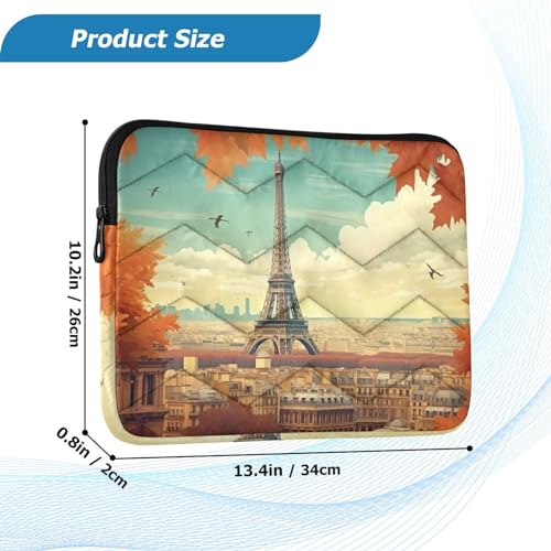 Funda para laptop 13-14 pulgadas torre Eiffel otoño impermeable miniatura 3