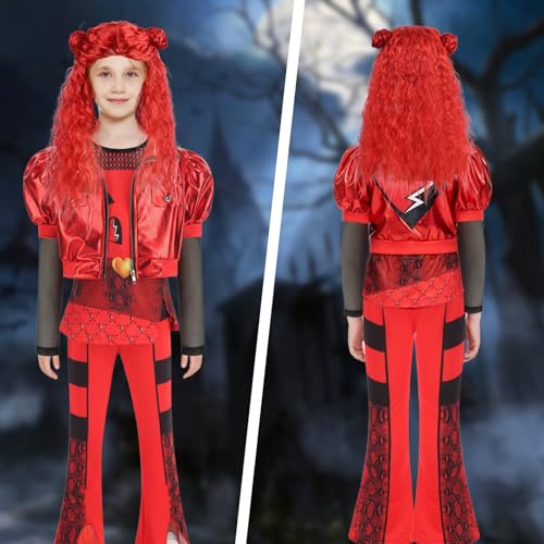 Disfraz completo rojo para niñas 7-8 años miniatura 3