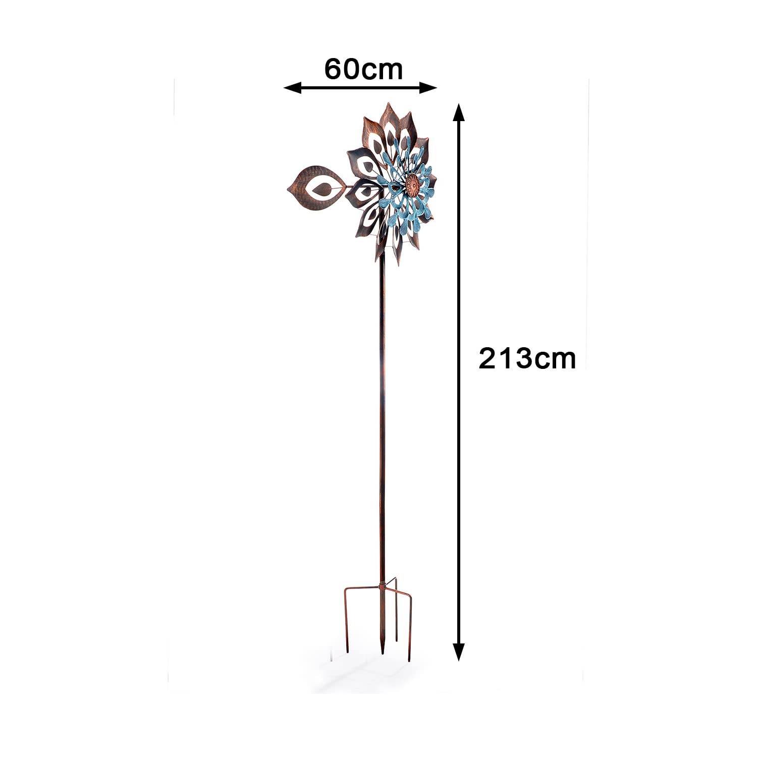 Kobolo Windrad Dekostecker Flora XXL 60x213 cm Mehrfarbig
