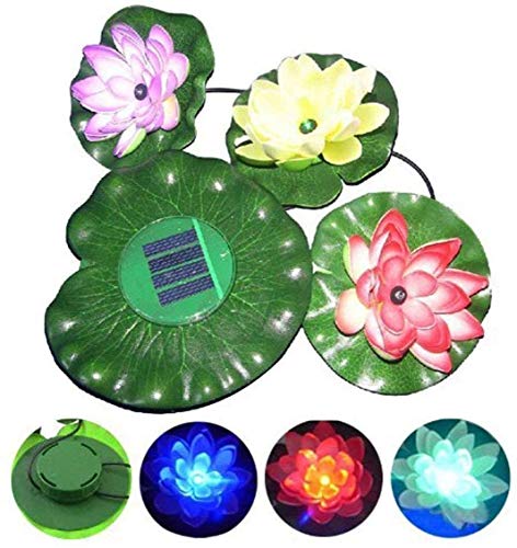 AMZstar Solar 3 LEDs Lotus Flower Light, Solar Power Energy Floating LED Lotus Light Waterproof Flower Lamp for Garden Pond Fountain Pool Party Fancy Decor Ideal Novel Creative Gift