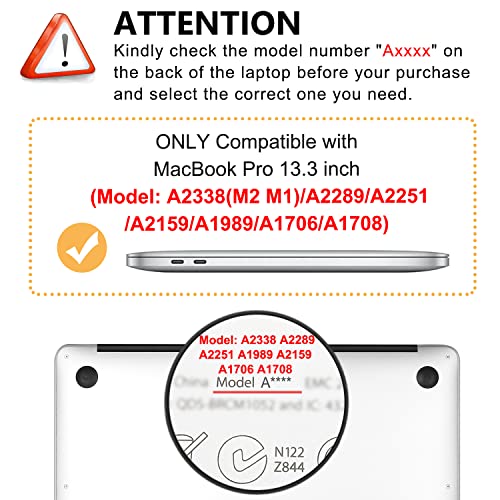 Image of Case for MacBook Pro 13 inch M2 M1 A2338 A2289 A2251 A2159 A1989 A1706 2023-2016 Release, 3D Effect Matte Clear See Through Hard Cover&Keyboard Cover Compatible Pro 13.3 Touch ID, Green Plants