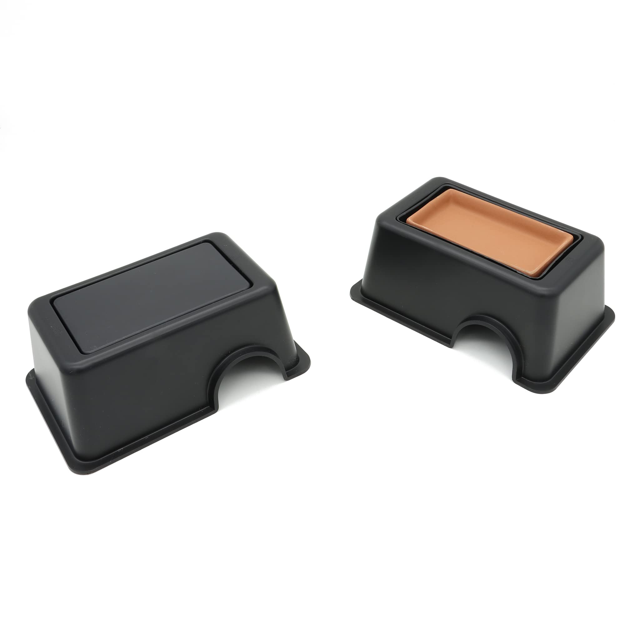 2 piezas pequeñas de reptil escondite caja humidificador cuevas de suministro de agua con lavabo para lagartos, gecko, serpiente