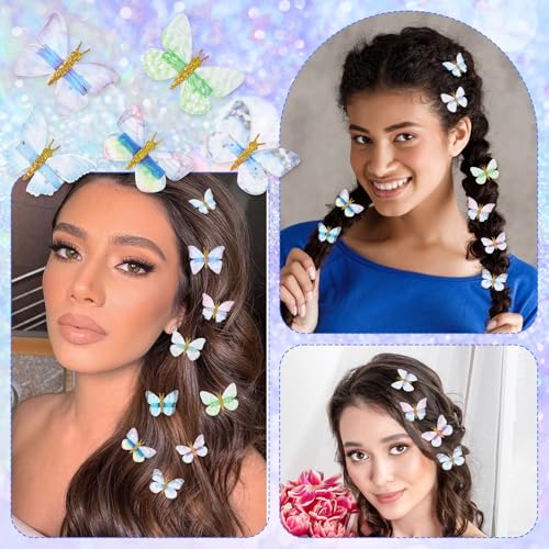 20 pinzas de mariposa coloridas para cabello miniatura 5