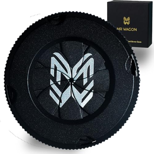 Image of MR WAGON - Protective Car Start Stop Button Cover -Open Close Ignition Cap for Bike and Car -Decorative Car Push Start Button Cover- Auto Accessories for Car Interior (4 cm) Diameter (Black Spin)
