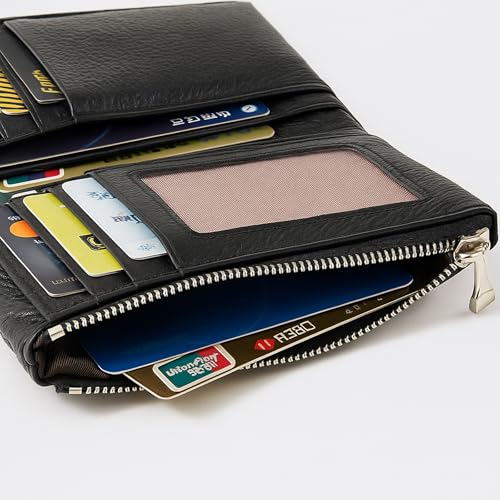 Joyfullygo Wallet, Unisex Soft Pebble Leather Wallet, Billfold Wallet for Men Women, Small Pebble Leather Purse with Credit Card Holder, Coin Holder & Cash Slots (White)4