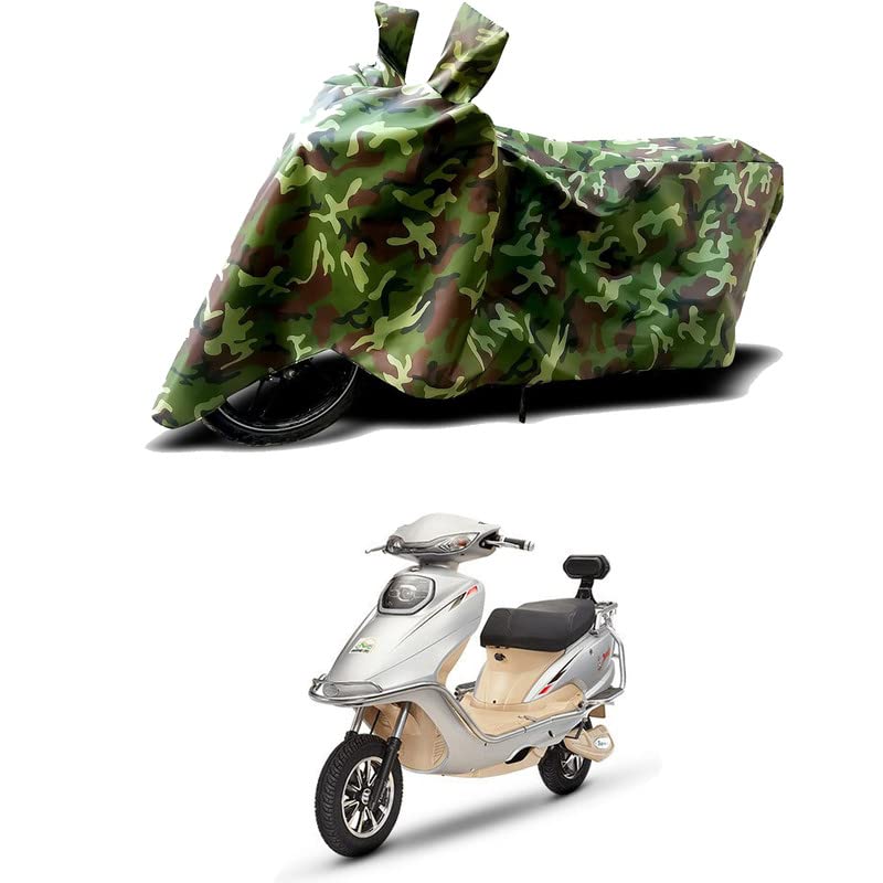 Image of 100% Water Resistant Bike Scooty Two Wheeler Body Cover Compatible for Tunwal Sport 63 Mid /UV-Rays /Heat Protection /Birds Dropping /Scratchproof /Dust Proof /Waterproof /All Varient[Green MJ]