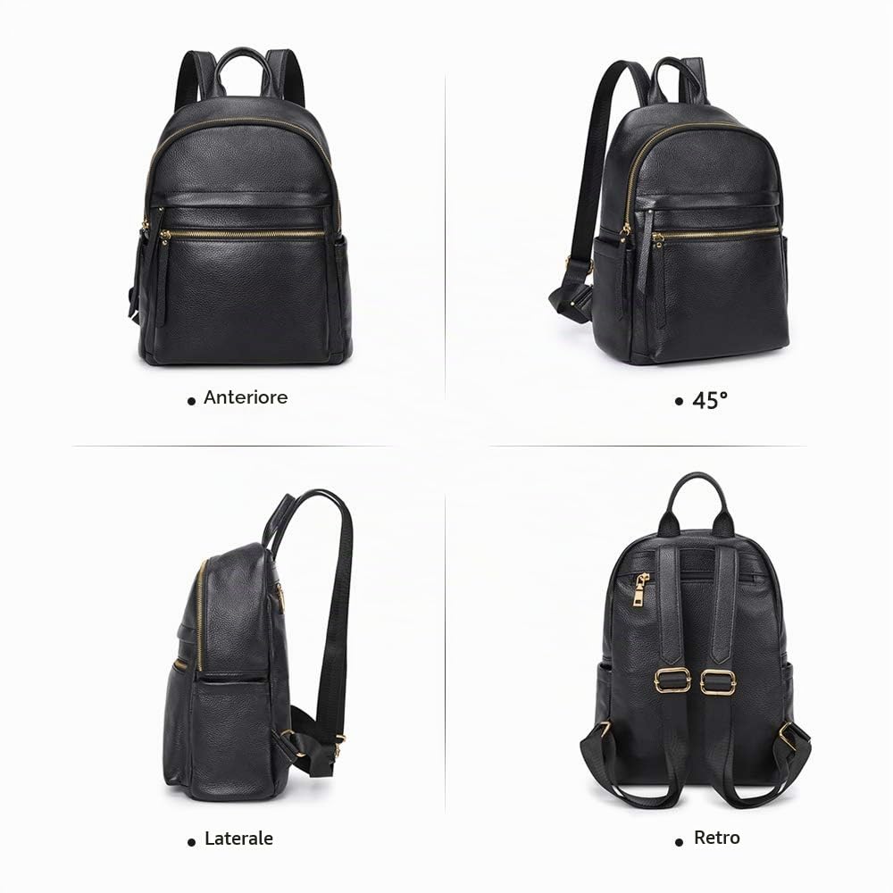Kattee Borsa zaino in vera pelle per donna Borsa a tracolla elegante multifunzionale in morbida pelle per ufficio, shopping, viaggio