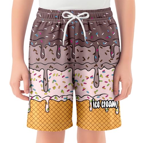 Boys Ice Cream Print Summer Baseball Shorts Casual Summer 2026
