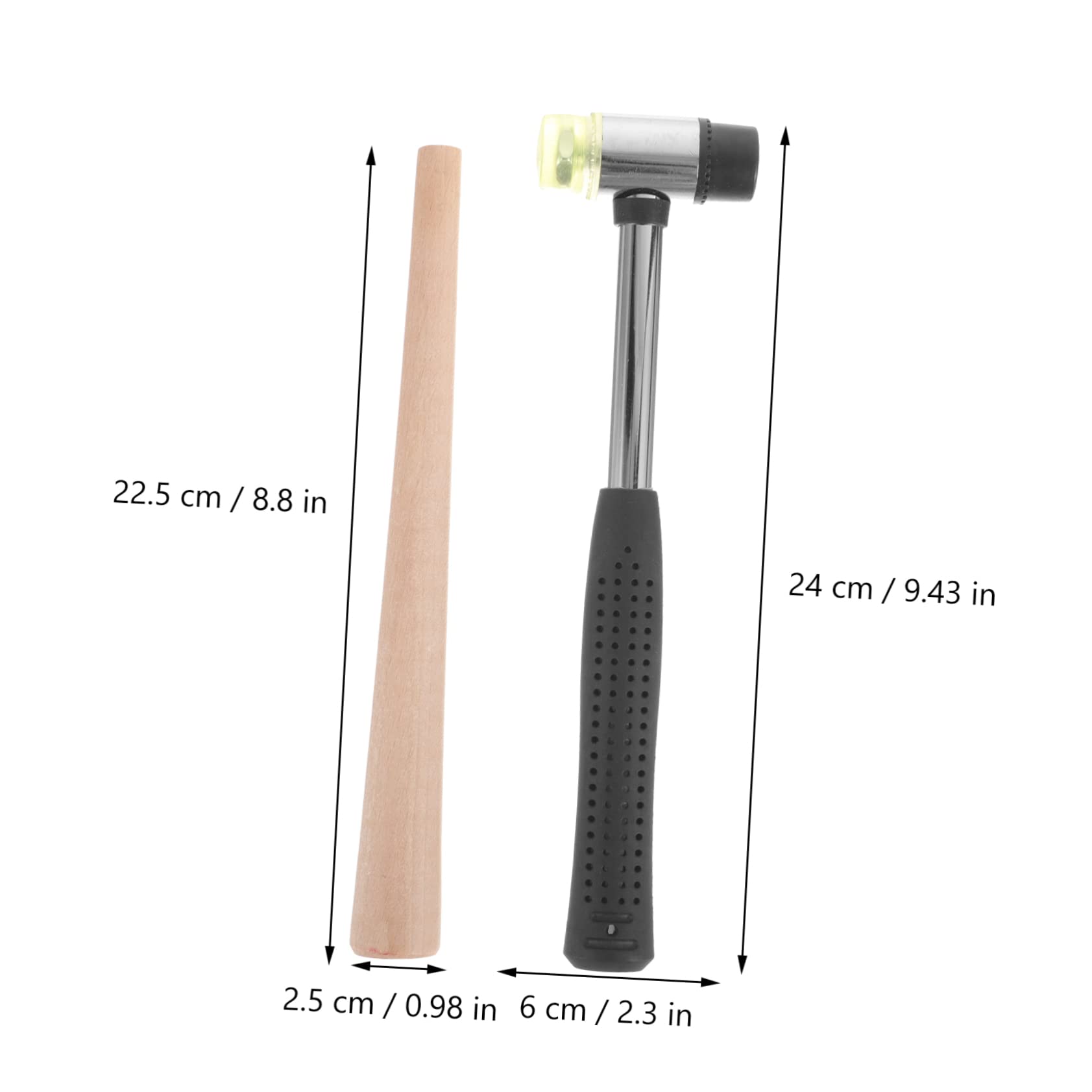 Juego de Mandril para Anillos de Boda, Ajustador Ligero de Madera y Metal | Martillo de Goma Incluido, Uso en Joyería y Bricolaje, Set Portátil de 1 Juego