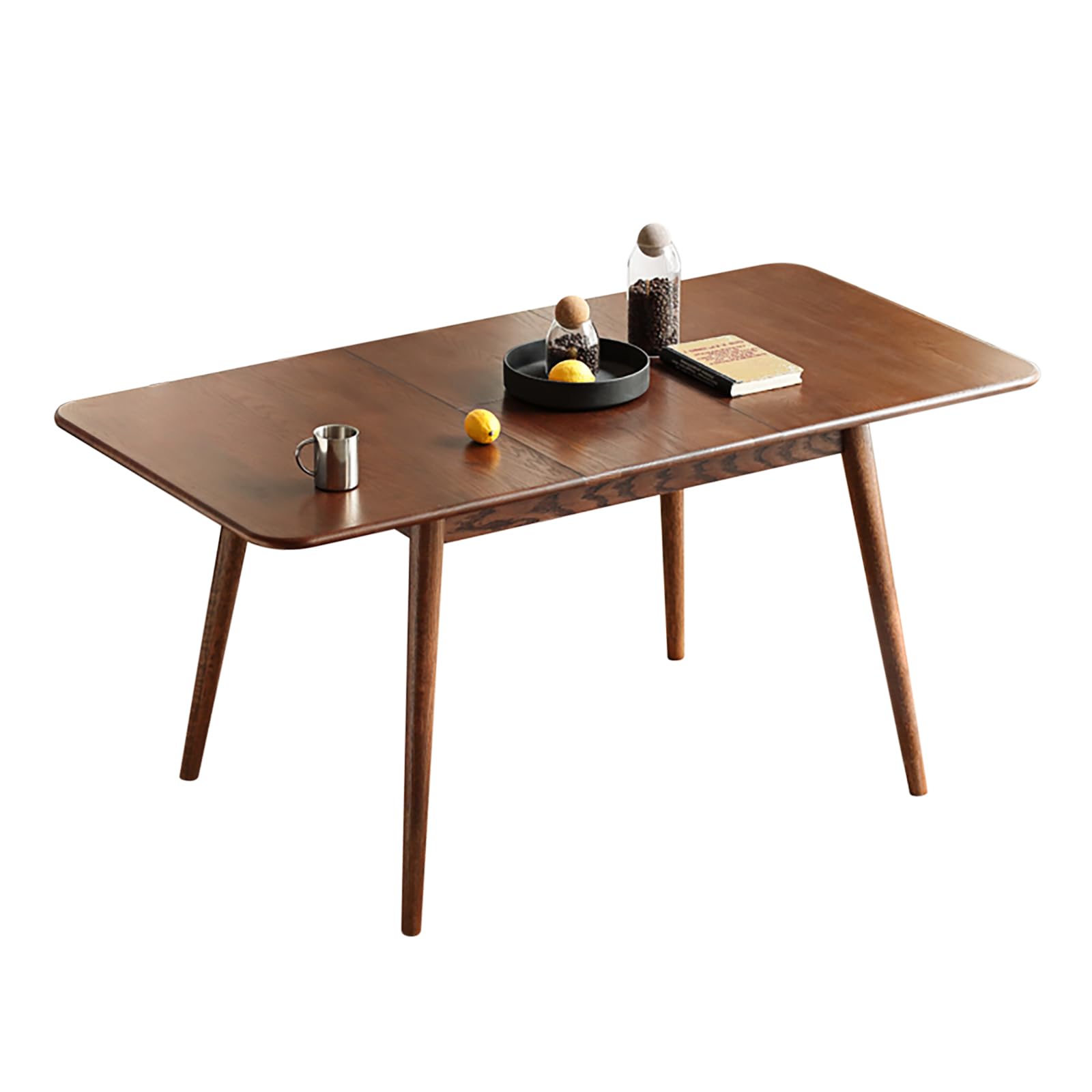 Mesa De Comedor Extensible De 160 A 200 Cm - Para 4-6 Personas, En Nogal, Con Esquinas Redondeadas Y Estilo Moderno