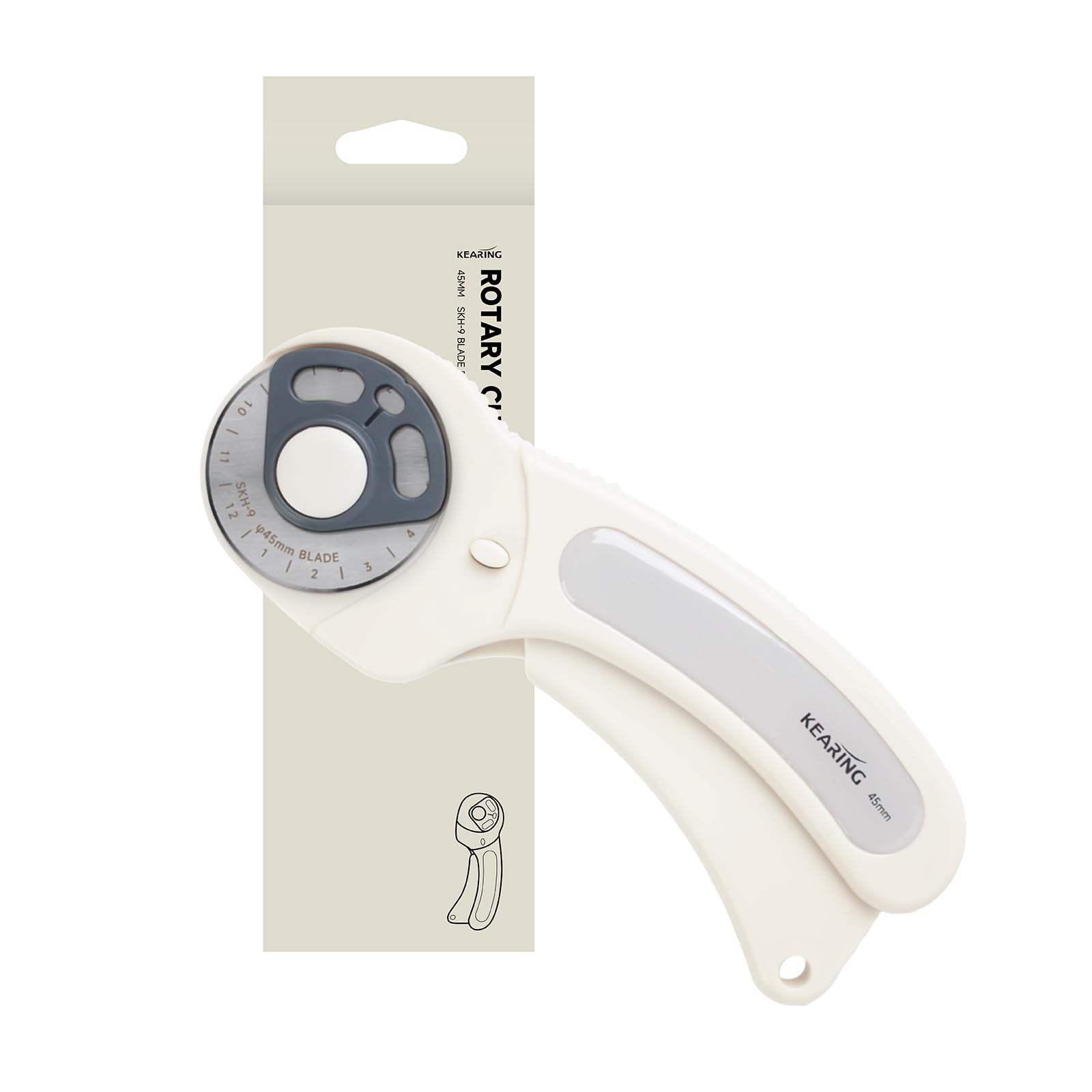 KEARING Taglierina rotante con lama SKH-9, 45 mm, per tessuto, carta, cucito, produzione di abbigliamento, utensili fai da te