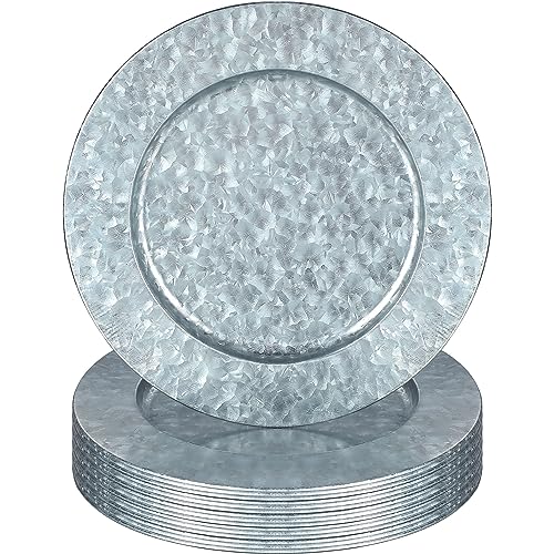 Maxdot Pack 16 Platos Cargadores Redondos 13in Plata miniatura 1