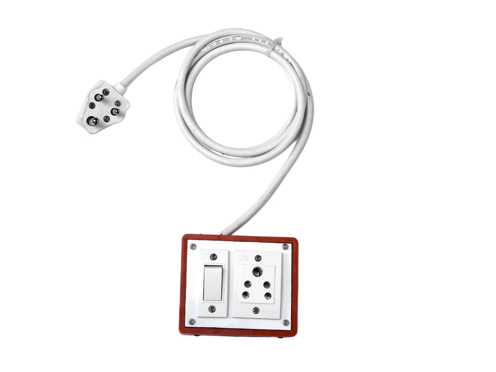 krijas 1 plug socket 1 swith board with cable home office bijali light charger charge baris pin cable board wire | 2 meter cable