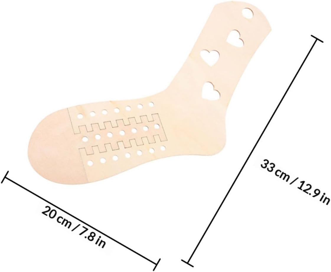 SOESFOUFU 3pcs Sock Blockers for Knitting: Wood Stocking Ruler - Telescopic Sock Model with Hollow Out Heart for Adults DIY Craft Crochet Sewing