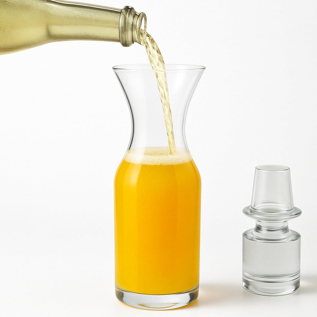 Mimosa Bar Supplies Carafe Glasses – 8.5 Oz Pack of 4 Measuring Small Carafes – Perfect Champagne & Juice Ratio – Clear Glass Mini Pitchers for Brunch, Showers & Events – Mini Carafes for Mimosa Bar - Image 7