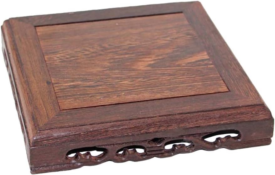 GOLDY&WENDY Oriental Furniture Chinese Solid Wood Display Stand Square Carved Base