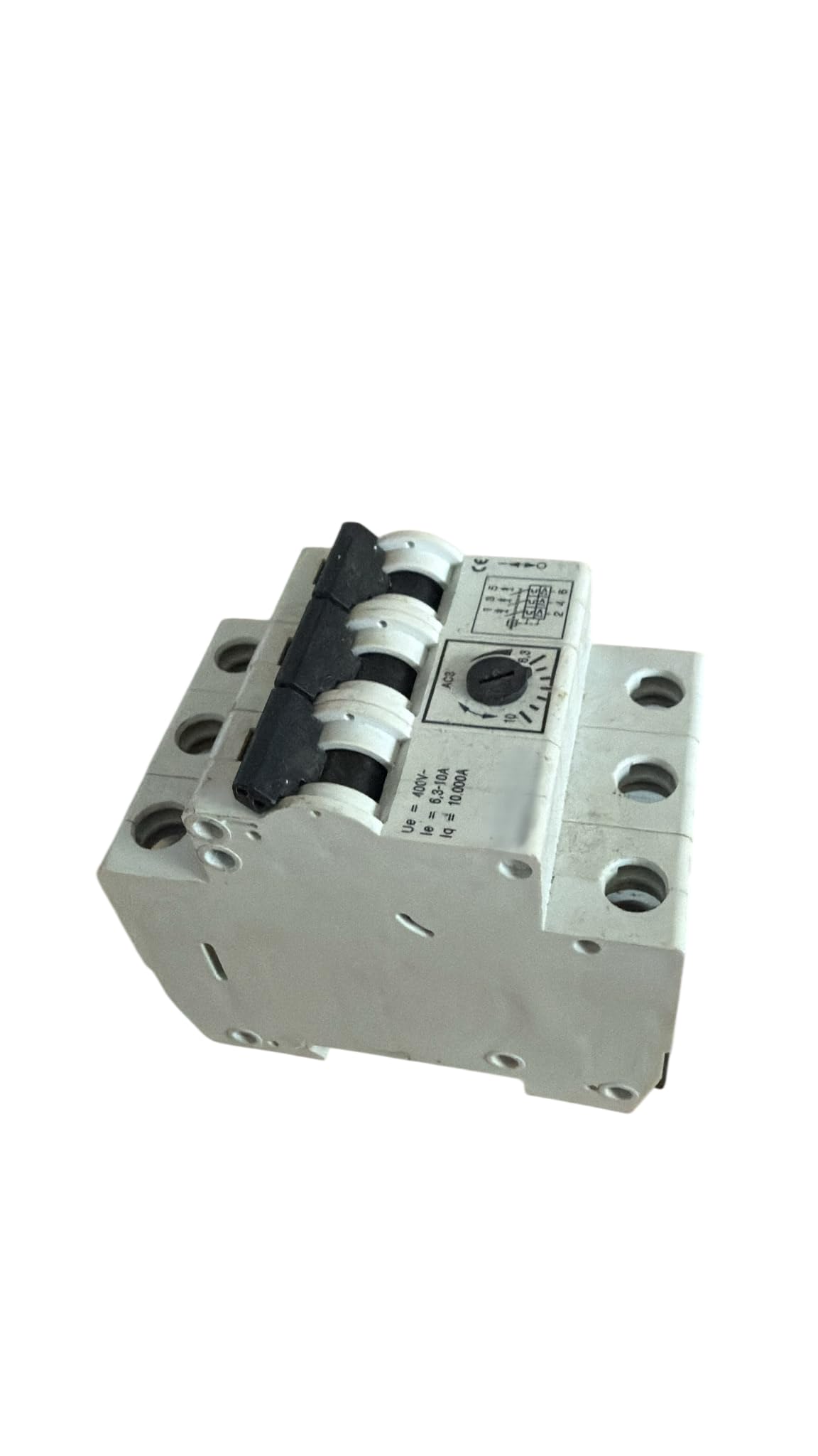 Interruptor salvamotor trifásico 3 polos, regulación térmica 6, 3-10 A, UE 400 V, Iq 10000 A, interruptor automático magnetotérmico de protección del motor industrial en carril DIN