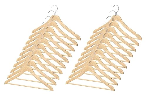 Whitmor Wooden Hangers, Premium Suit Hangers - Set of 20