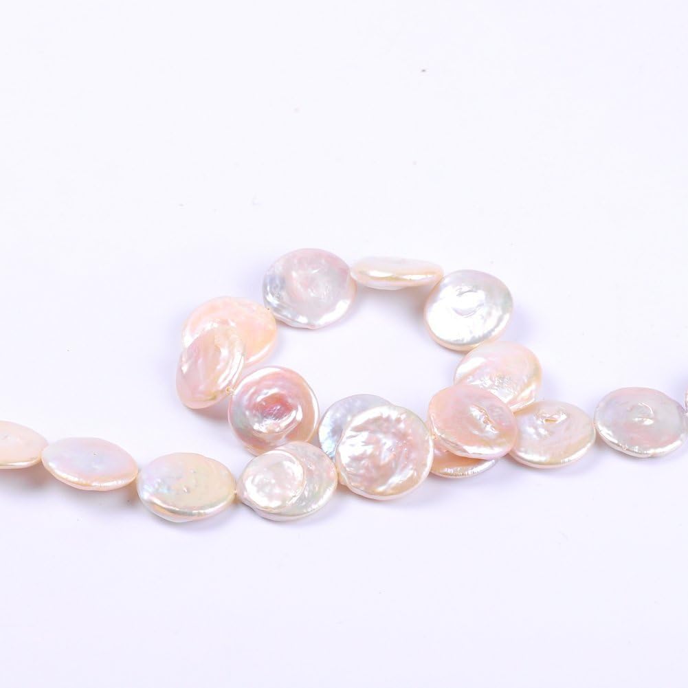 Ruilong AAAA Natural Freshwater Pearls Loose Beads Pearls for Jewelry Making More Shape for Choice (Flat Round)