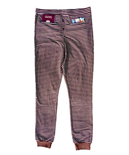 Clever Travel Companion Unisex Traveling Long Johns with Two Secret Zipper Pockets, 100% Pickpocket Proof Holiday Tour (Brown-White, Medium)