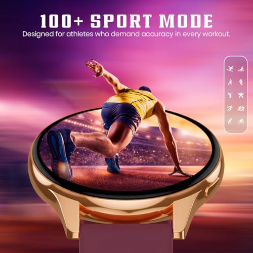 Image of PunnkFunnk Active 5 Smart Watch with 1.3 inch AMOLED HD Display | Bluetooth Calling, AI Voice Assistant, 100+ Sports Modes, Heart Rate & SPO₂ Tracking, IP68 Waterproof for Men & Women- (Maroon)