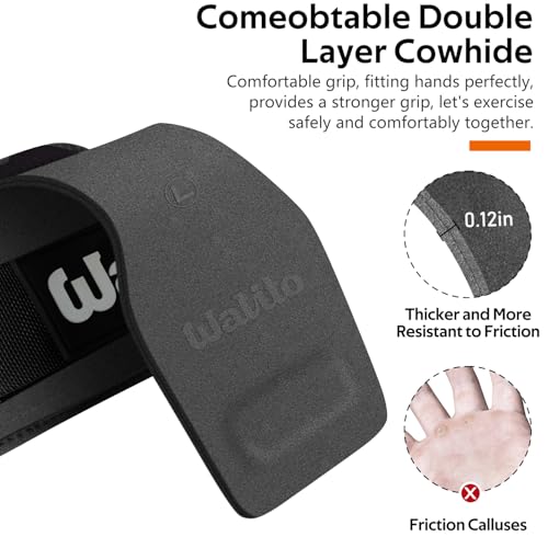 Image of Weight Lifting Wrist Strap,Double Layer Leather Wrist Wraps with Neoprene Padding for Weightlifting & Deadlifts - Adjustable Gym Straps for Men & Women