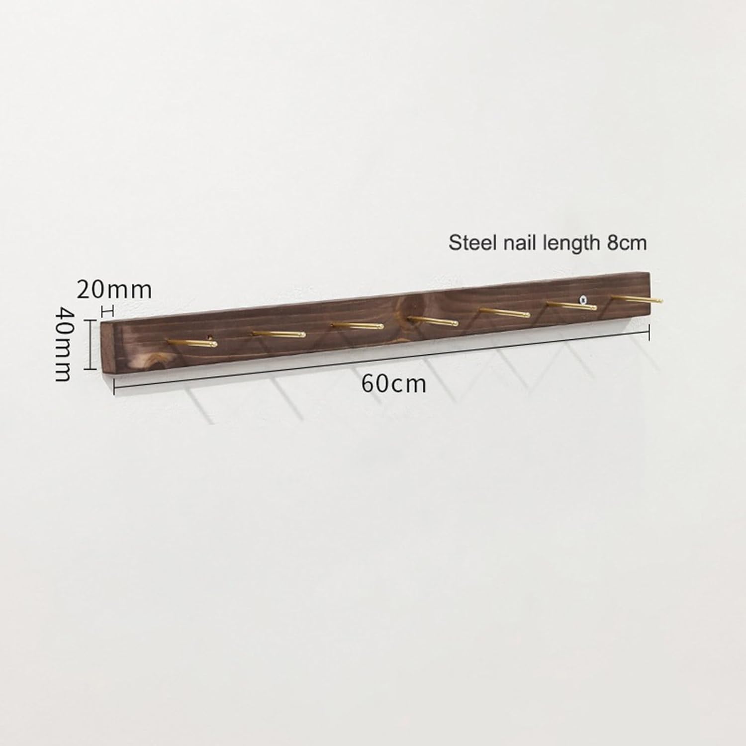 Wall Mounted Jewelry Stand Organizer, Hanging Earring Holder Keyring shelf Bracelets Rings Bangles Display Rack sock holder,For Clothing Store/Retail Store/Jewelry Store,Walnut color 6pcs,60cm