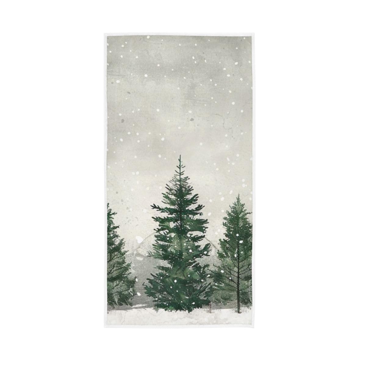 HUYGD Winter Pine Trees Hand Towel, 15 x 30 Inches, Soft Highly Absorbent Towels for Bathroom Gym Shower