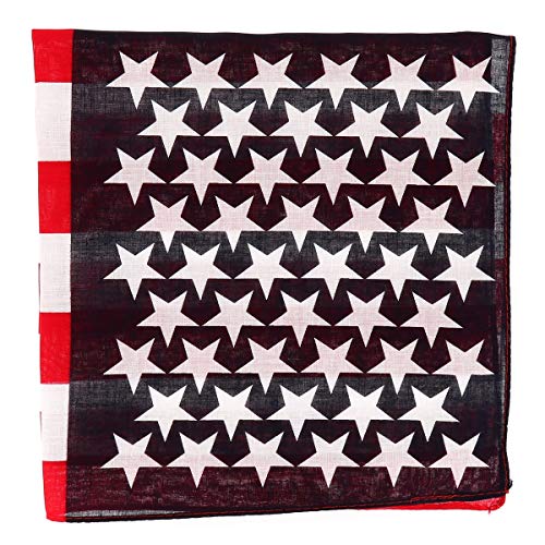 SHIPITNOW Bandana Drapeau Américain Bleu marine, Rouge et Blanc - Foulard carré 55x55cm Drapeau USA - Bandeau à Nouer - Headband