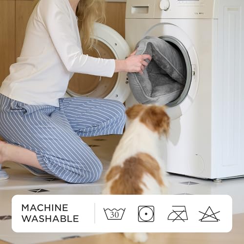 BEDSURE-Katzenbett-waschbar-Katzen-Bettchen-51x41cm-Katzenkorb-Indoor-mit-Rutschfester-Basis-quadratisches-Hundebett-fur-kleine-Hunde-mit-weichem-Rand-grau | Dealmeister.io Alt tag für bilder post titel