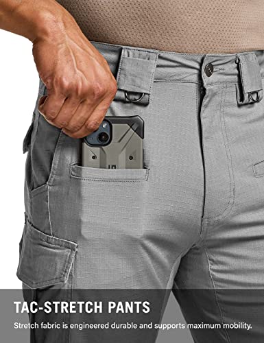 Image of CQR Men's Flex Stretch Tactical Pants, Water Resistant Ripstop Cargo Pants, Lightweight EDC Outdoor Work Hiking Pants
