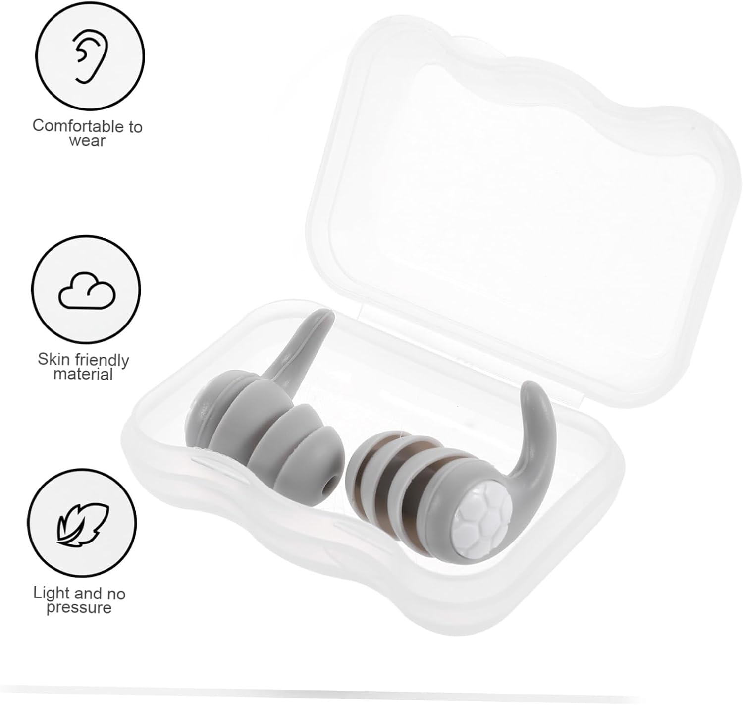 Silicone Swimming Earplugs for Women Men Boys and Girls Noise Cancelling Ear Protection for Sleep Bath Shower Diving