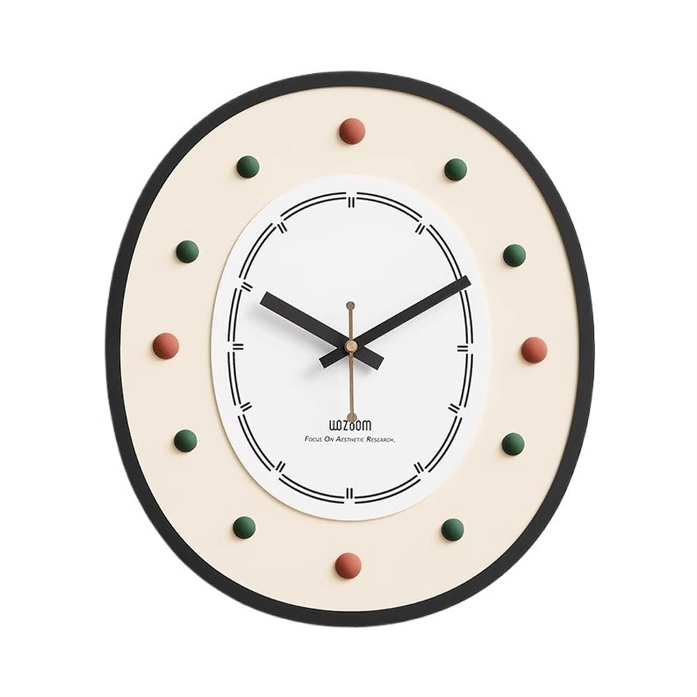 J9V4G6S3B5 Analogue Wall Clock Non Perforated Clock Wall, Personalized and Simple For Living Room, Study, Bedroom for Room Decoration(White)