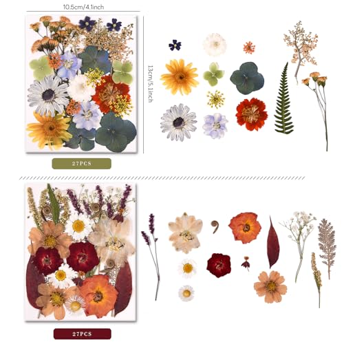Image of 5 Packs of 140 Pressed Dried Flowers and Leaves for Resin | Assorted Real Natural Dry Flowers with Tweezers For DIY Crafts, Jewelry, Card Making, Soap,Candles, Nail Art, Scrapbooking
