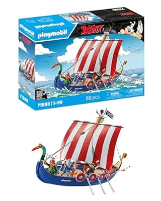 PLAYMOBIL | Asterix | Barco Pirata | Set de Juego Astérix | Juguete de Barco Pirata | Astérix y Obélix | Juguete de Aventura para niños y niñas a Partir de 5 años | 71888