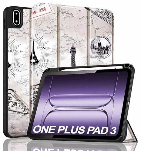 Image of ProElite Cover for OnePlus Pad 3 13.2 inch 2025 case Cover, Soft Flexible Flip Case Cover for OnePlus Pad 3 13.2 inch 2025 with Pen Holder [Recoil Series] - Eiffel