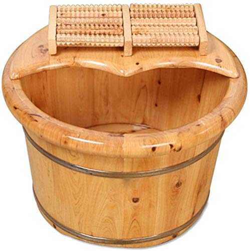 Tina de masaje para pies en madera maciza marrón